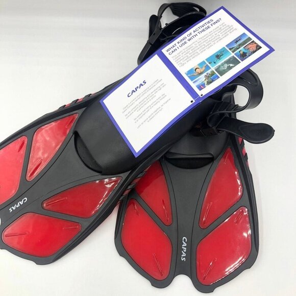 Capas Snorkel Fins Swim Fins Open Heel Swimming Flippers Size S/M - Picture 6 of 12